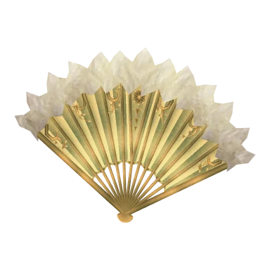 Golden Shiny Fur Fan